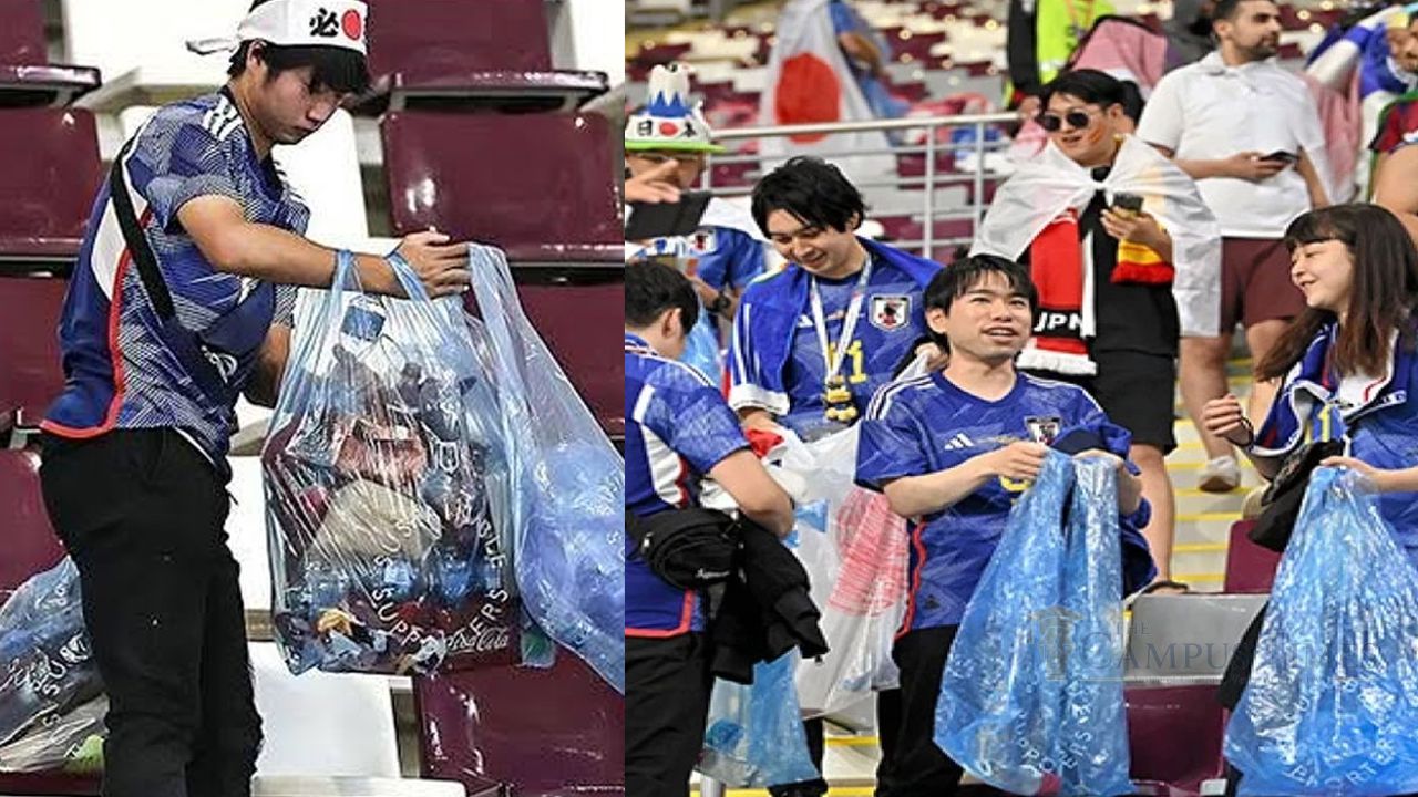 খেলা শেষে স্টেডিয়াম পরিষ্কার করলেন জাপানি সমর্থকরা