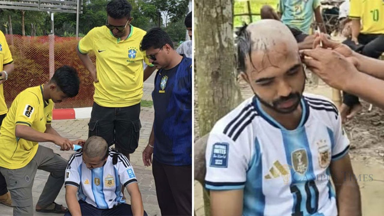 ব্রাজিলের জয়ে মাথা ন্যাড়া করলেন দুই আর্জেন্টিনা সমর্থক
