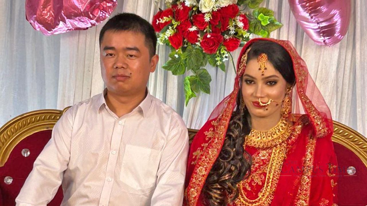 নীলফামারীতে চীনা নাগরিকের সঙ্গে তরুণীর বিয়ে