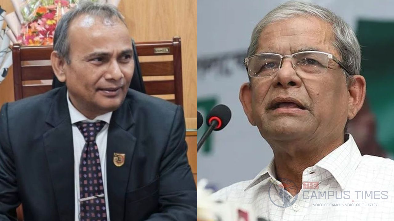 নবনির্বাচিত রাষ্ট্রপতি মির্জা ফখরুলকে জাককানইবি ভিসির অভিনন্দন