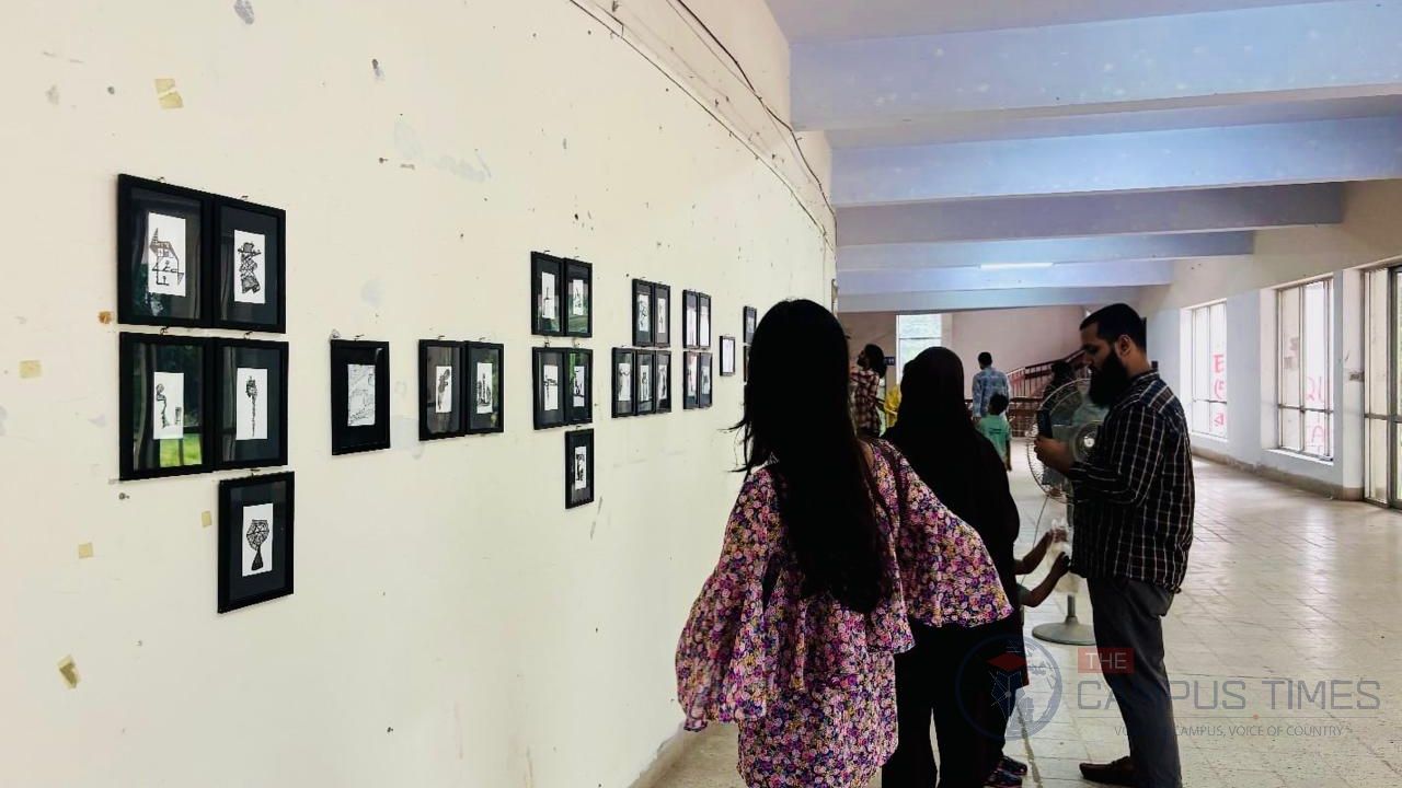 জাবিতে ‘দেয়ালজুড়ে সাদা নৈঃশব্দ’ চিত্রপ্রদর্শনী আয়োজিত